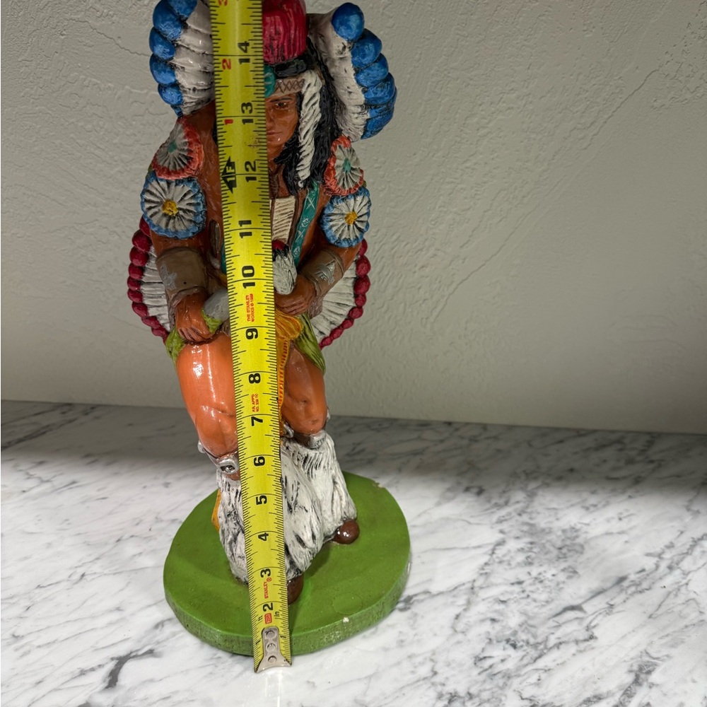 Vintage Native American Indian Chief Statue Byron Molds 1982 Decor Retro 15.5” H - Picture 6 of 6